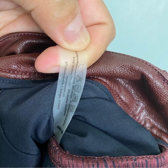 Commando Oxblood Red High Waisted Faux Leather Five Pocket Straight‎ Leg Pant L